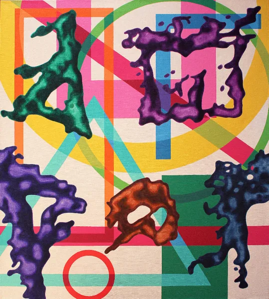 Stone Alphabet No. 1, 2012, 100x90 cm, acrylic on canvas