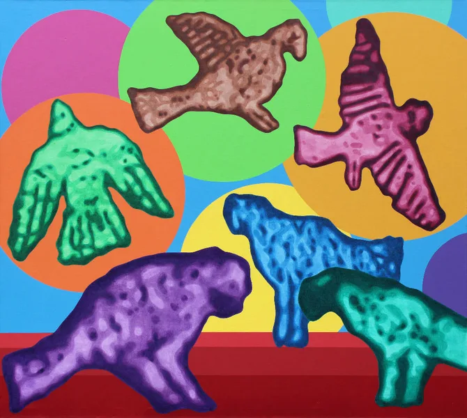 Flying Stone Birds No. 2, 2013, 180x200 cm, acrylic on canvas