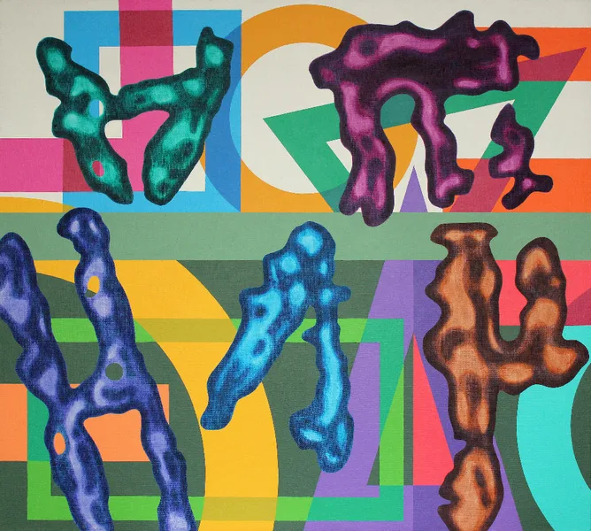 Stone Alphabet No. 2,  2012-2013, 90x100 cm, acrylic on canvas